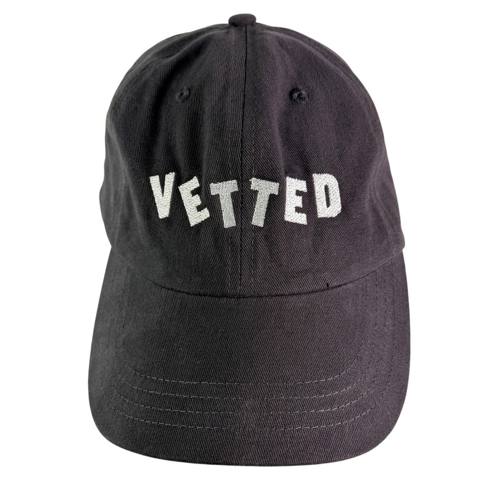 Quake City Caps Vetted Embroidered Dad Hat‎ Black Cotton Adjustable Baseball Cap